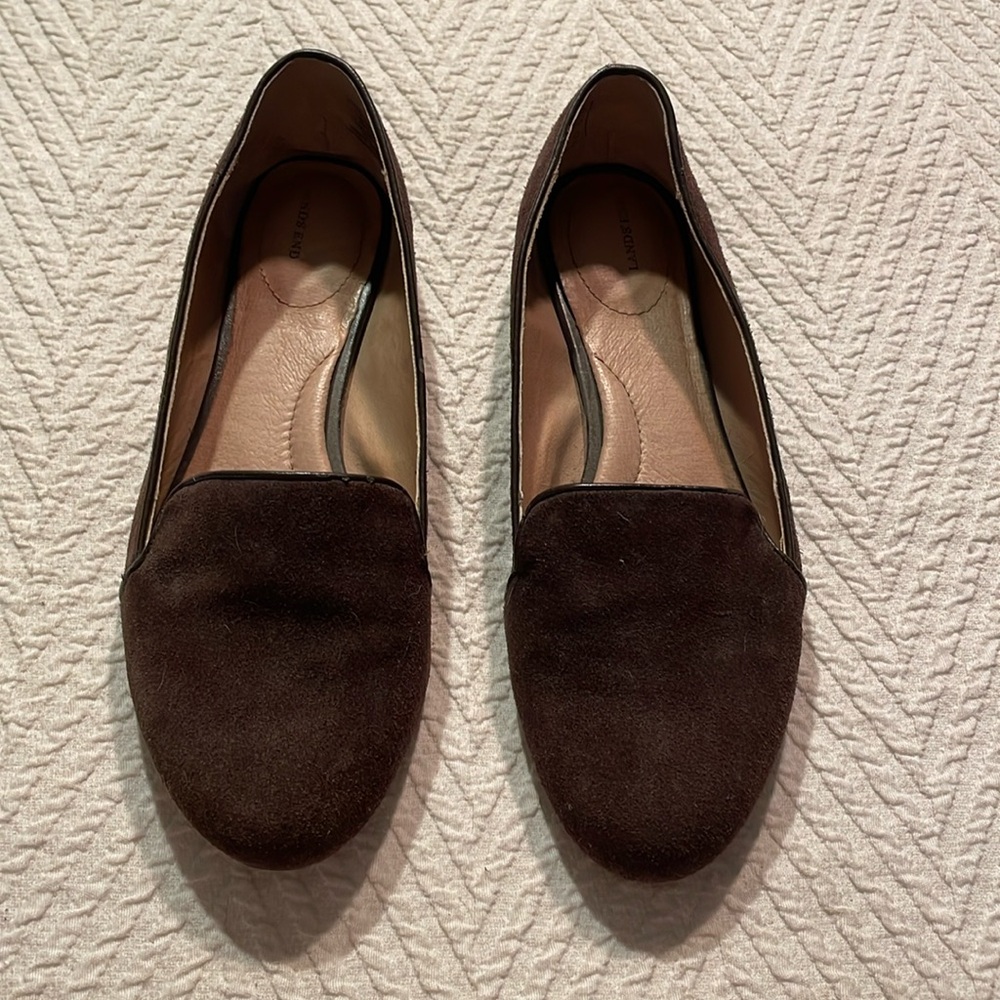 Brown suede loafers